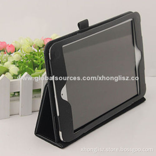 Soft PU leather case for iPad mini, various color options, with folding stand design